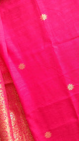 Pink Vedika Silk Unstitched suit material