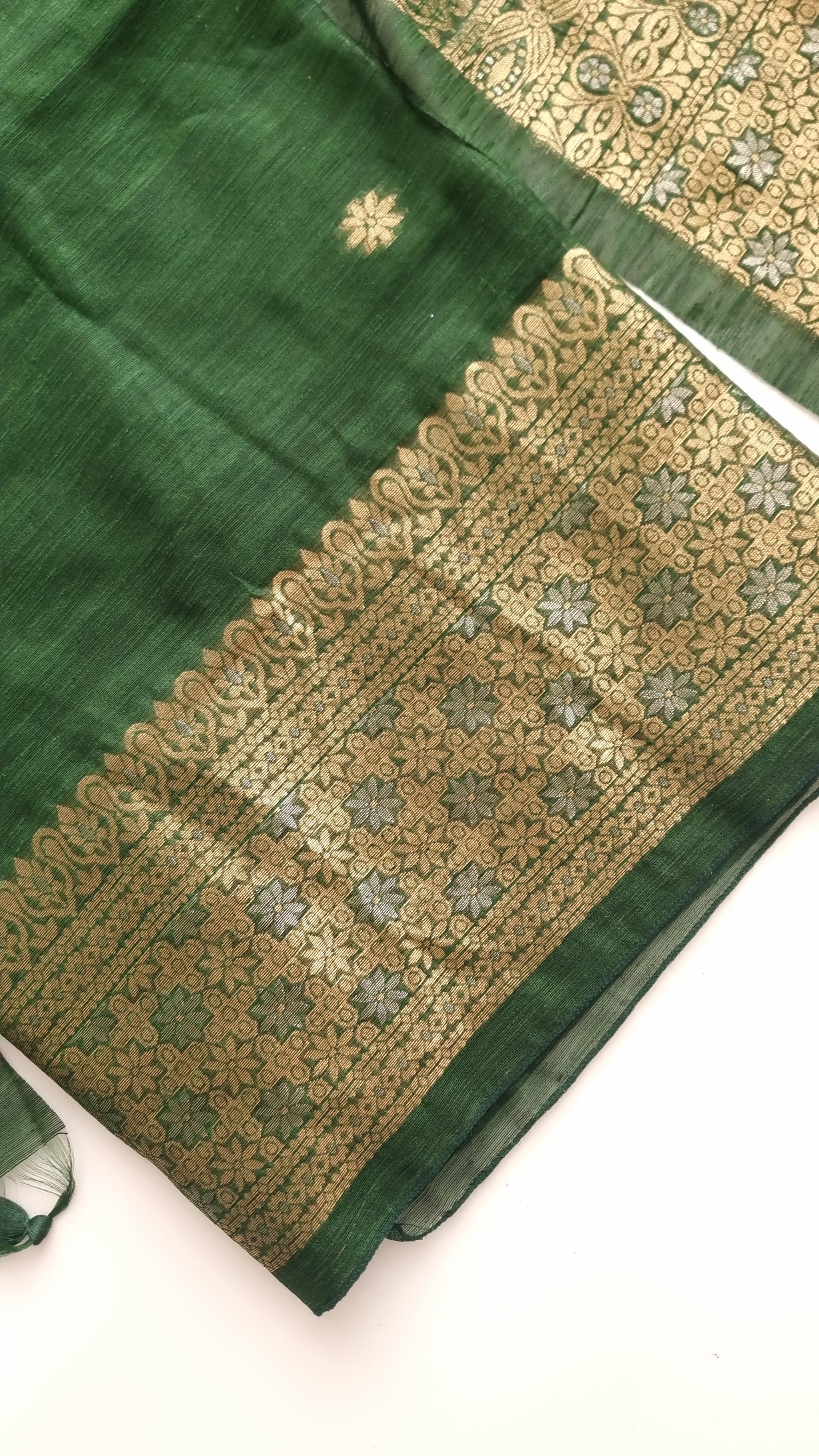 Green Vedika Silk Unstitched suit material