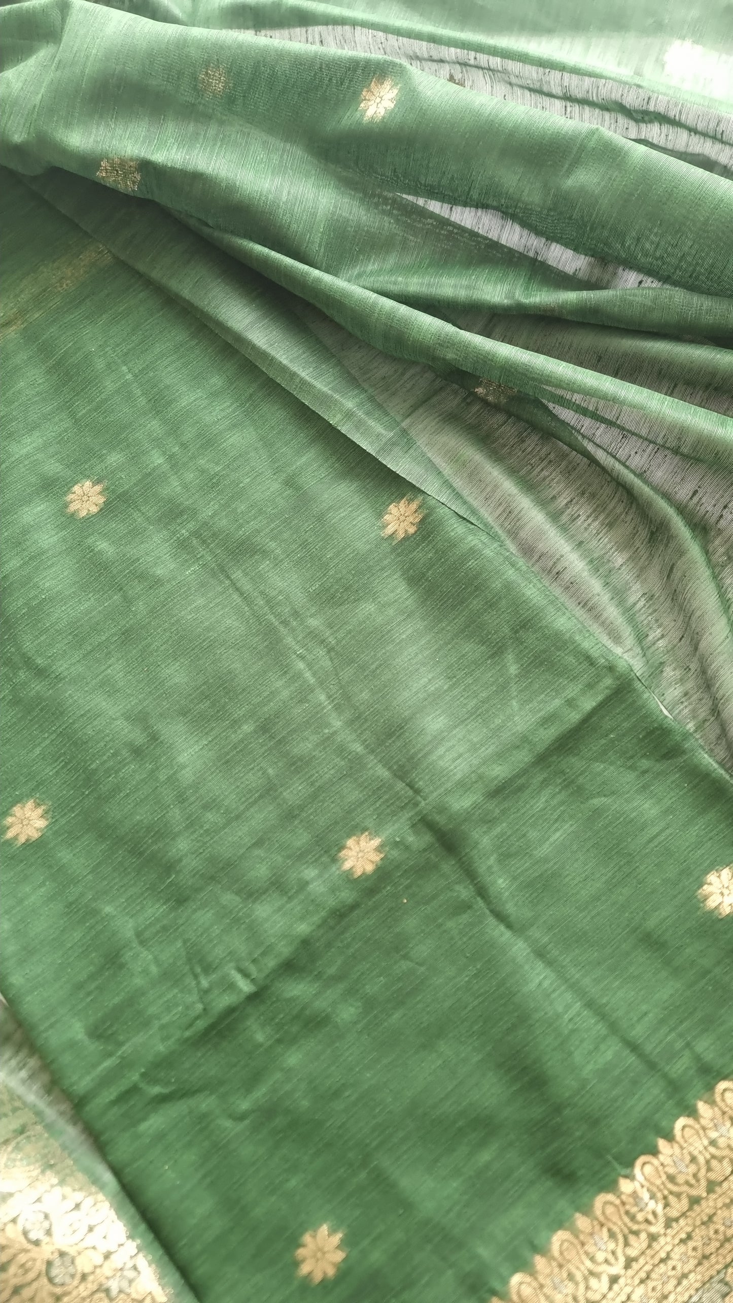 Green Vedika Silk Unstitched suit material