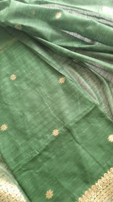 Green Vedika Silk Unstitched suit material