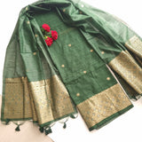 Green Vedika Silk Unstitched suit material