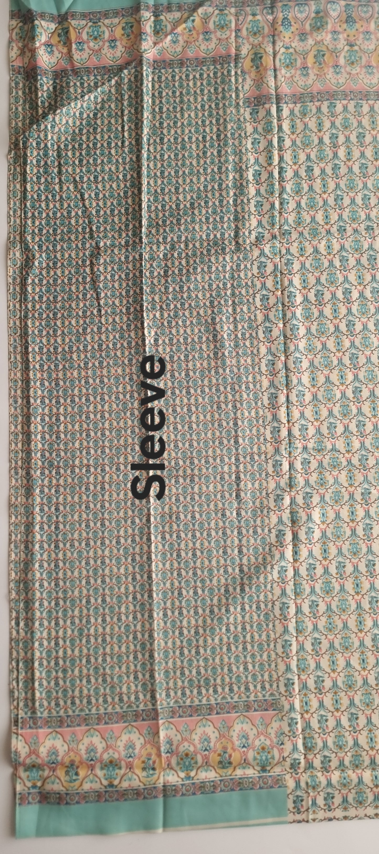 Green Prinred Pashmina Unstitched suit set