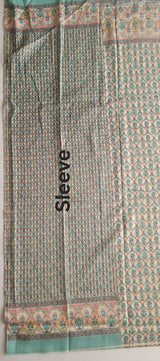 Green Prinred Pashmina Unstitched suit set