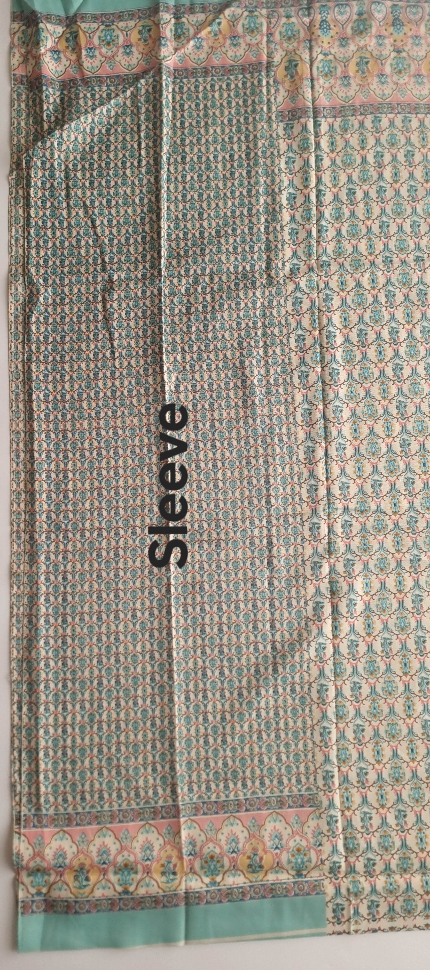 Green Prinred Pashmina Unstitched suit set