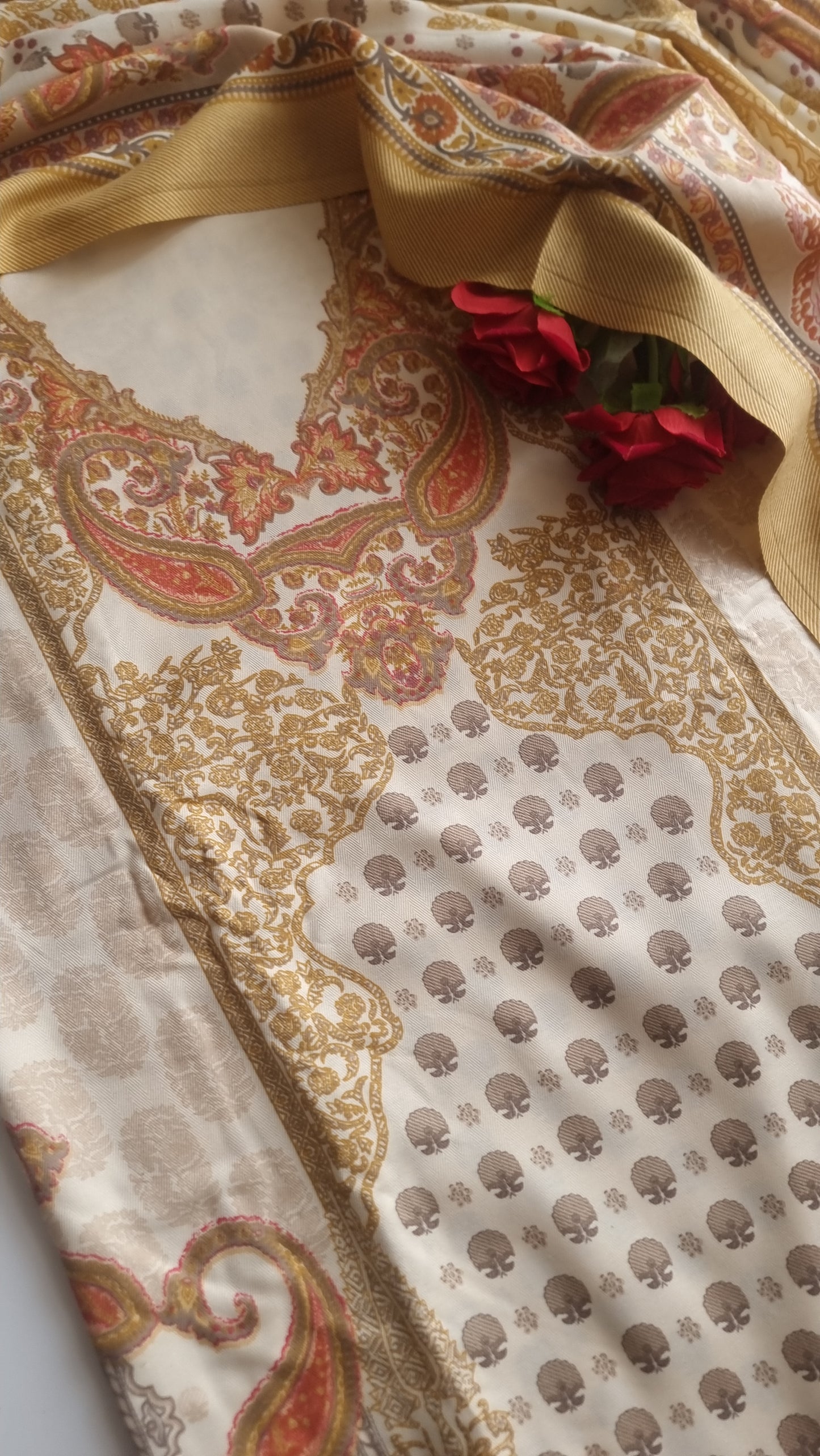 Printed Pashmina Unstitched suit set