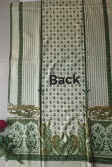 Green Printed Pashmina Unstitched suit set