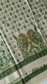 Green Printed Pashmina Unstitched suit set