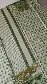 Green Printed Pashmina Unstitched suit set