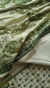 Green Printed Pashmina Unstitched suit set