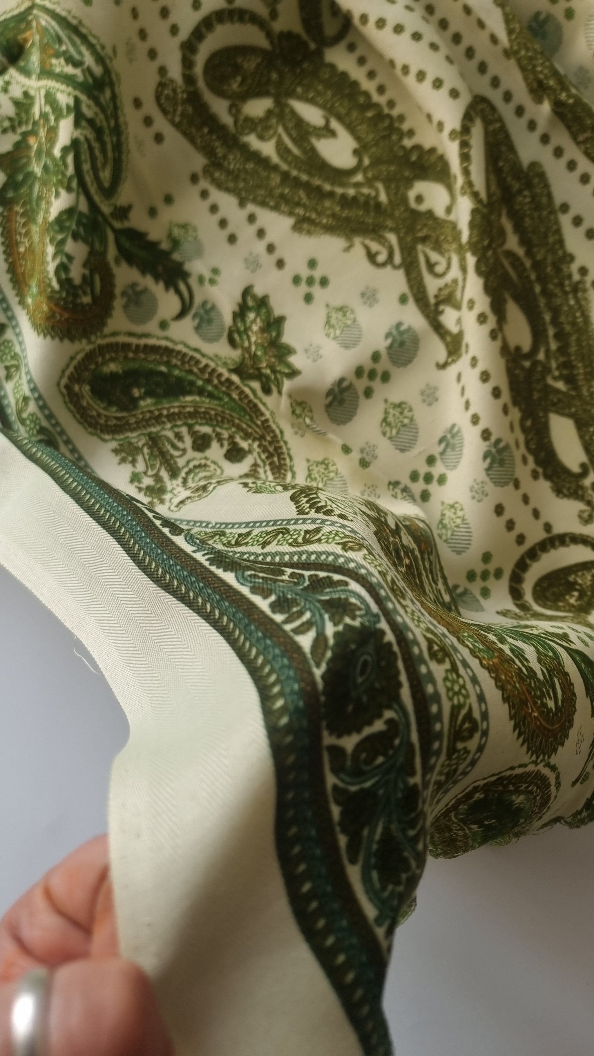 Green Printed Pashmina Unstitched suit set