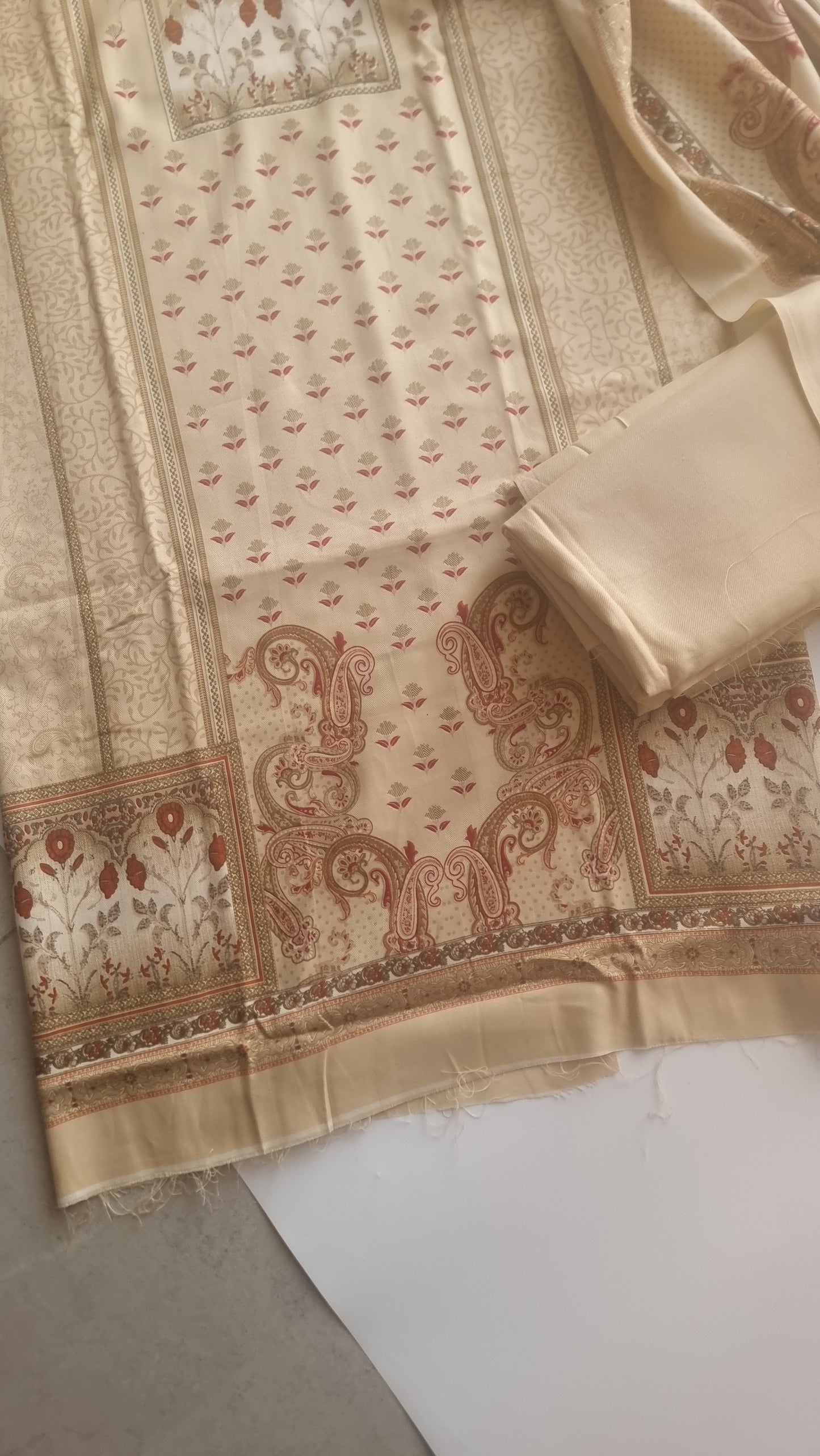 Printed Pashmina Unstitched suit set