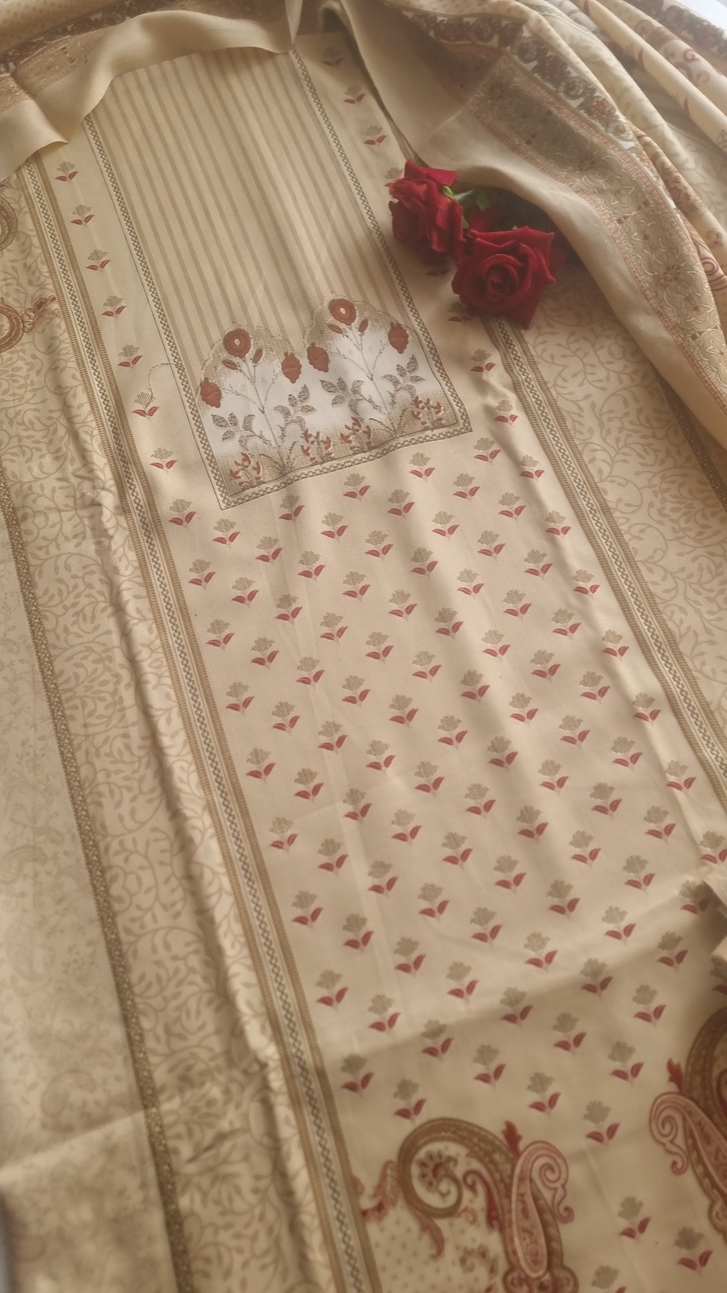 Printed Pashmina Unstitched suit set