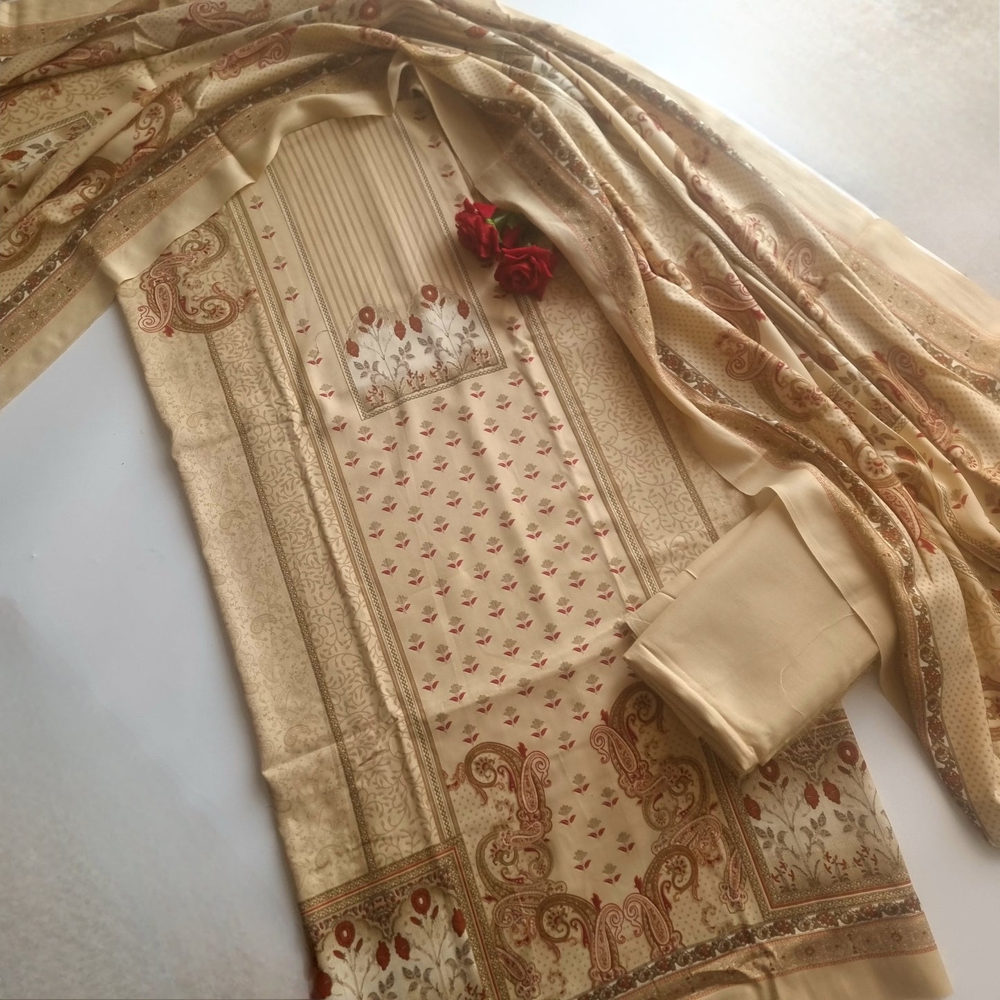 Printed Pashmina Unstitched suit set