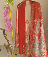 Masleen Handwork Unstitched suit with print and mirrors