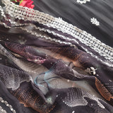 Black Opada Silk with multi color thread work.