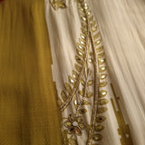 Masleen Handwork Unstitched suit with print and mirrors