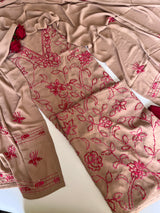 Knot Embroidery Unstitched suit set 3 pc