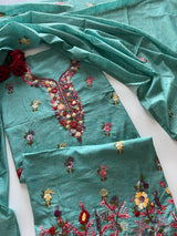 Knot embroidery Unstitched suit material 2 pc