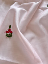 Very light pink knot embroidery Unstitched suit material