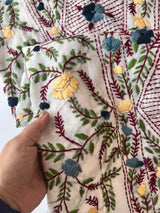 Chanderi Phulkari embroidery Unstitched suit material
