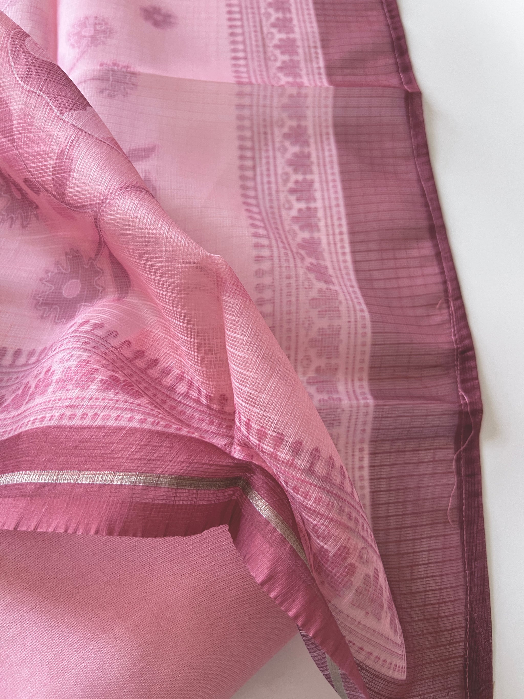 Pink Bird Embroidered Unstitched Suit