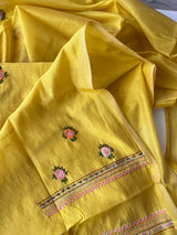 Chanderi knot embroidery Unstitched suit material