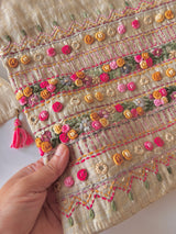 Khadi cotton knot embroidery Unstitched suit