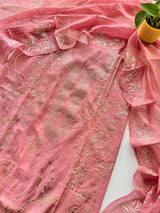 Mul Chanderi dress material with mukaish