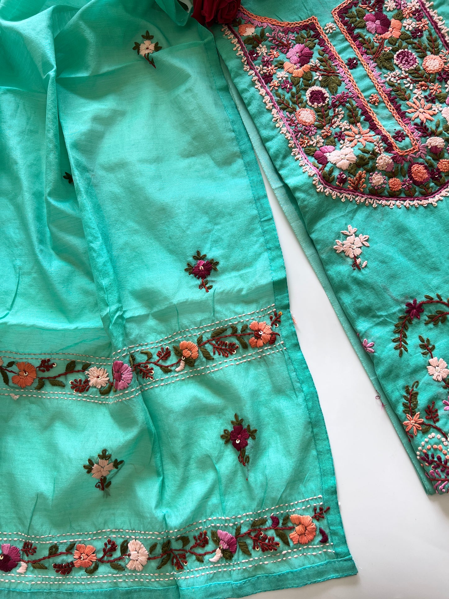Knot embroidery Unstitched suit material