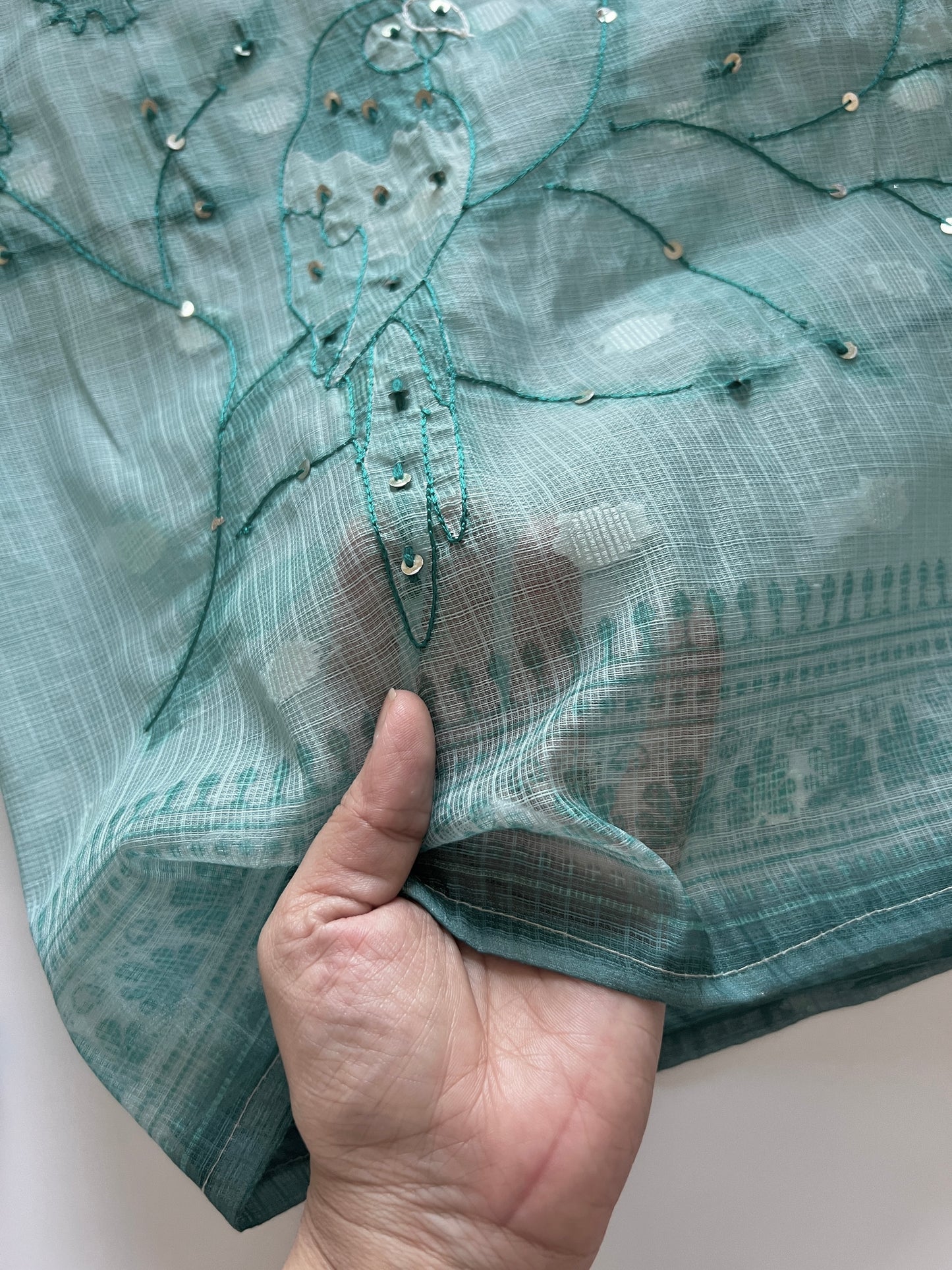 Bird Embroidered Unstitched Suit