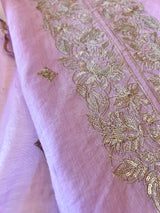 Pastel Purple Mul Chanderi Sequin embroidered Unstitched Suit