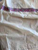 Beige Cotton Jamdani work dress material unstitched Suit set