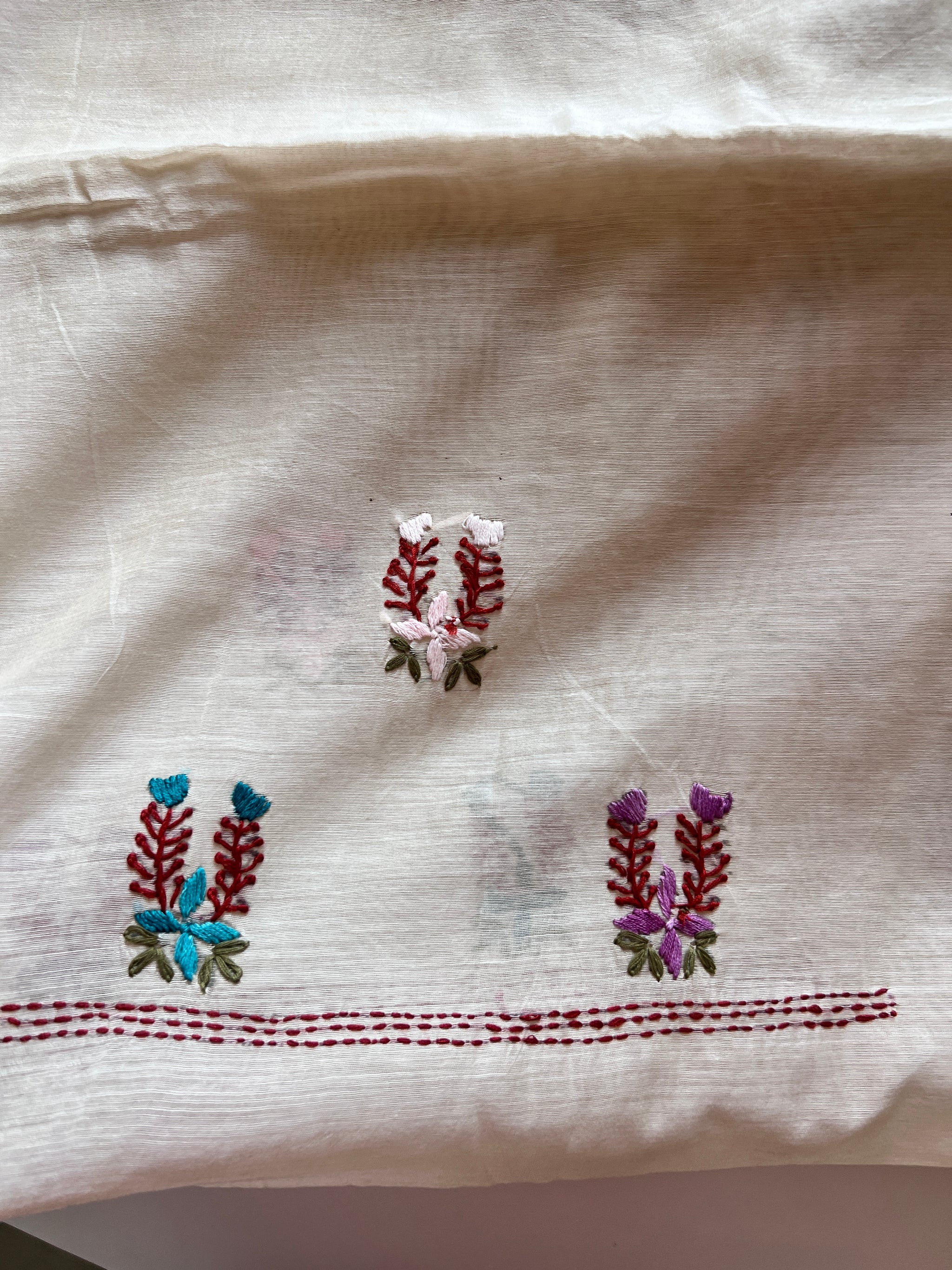 2 pc Cream Knot embroidery Unstitched suit material