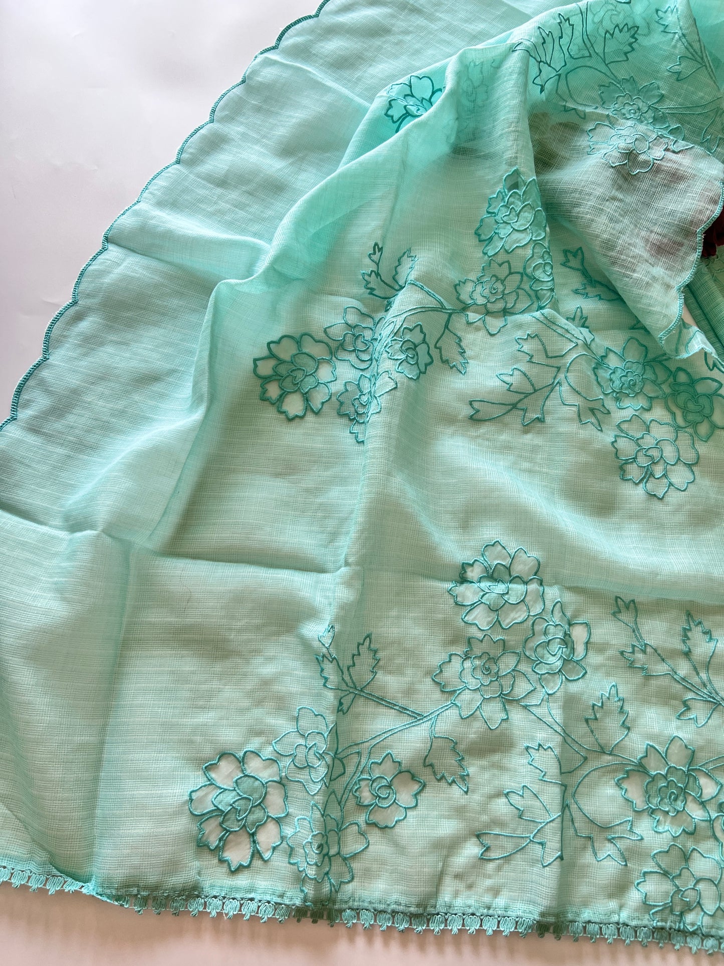 Blue Kotta cutwork Embroidered Unstitched Suit