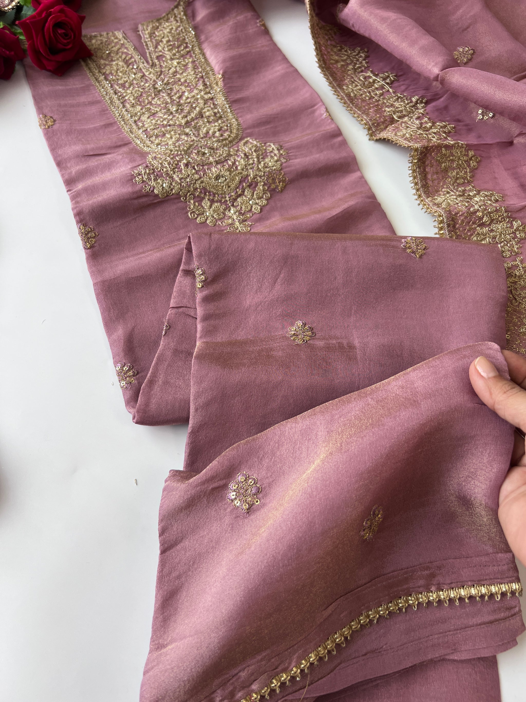 Tissue Russian Silk Dress Material