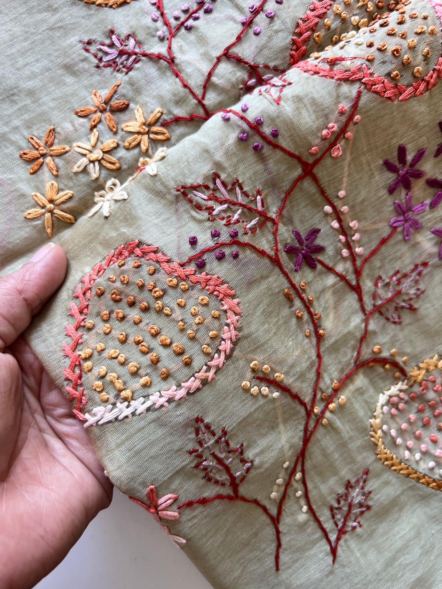 Knot embroidery Unstitched suit material
