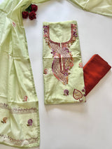 Knot embroidery Unstitched suit material