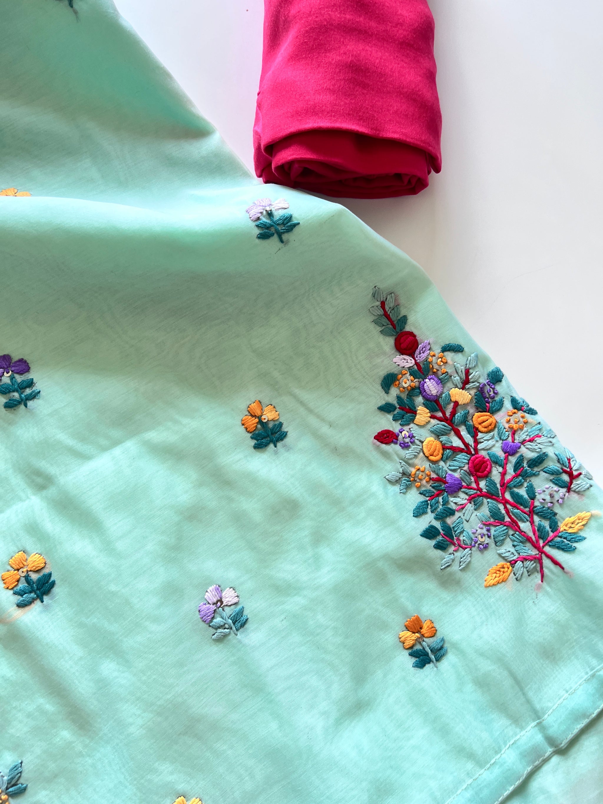 Knot embroidery Unstitched suit material