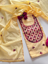 Knot embroidery Unstitched suit material