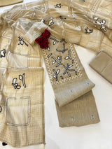 Khadi cotton embroidery Designer Unstitched suit