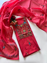Knot embroidery Unstitched suit material 2 pc