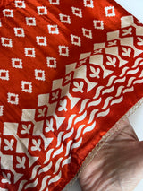 Orange Gajji Silk With gotta work neck Unstitched suit