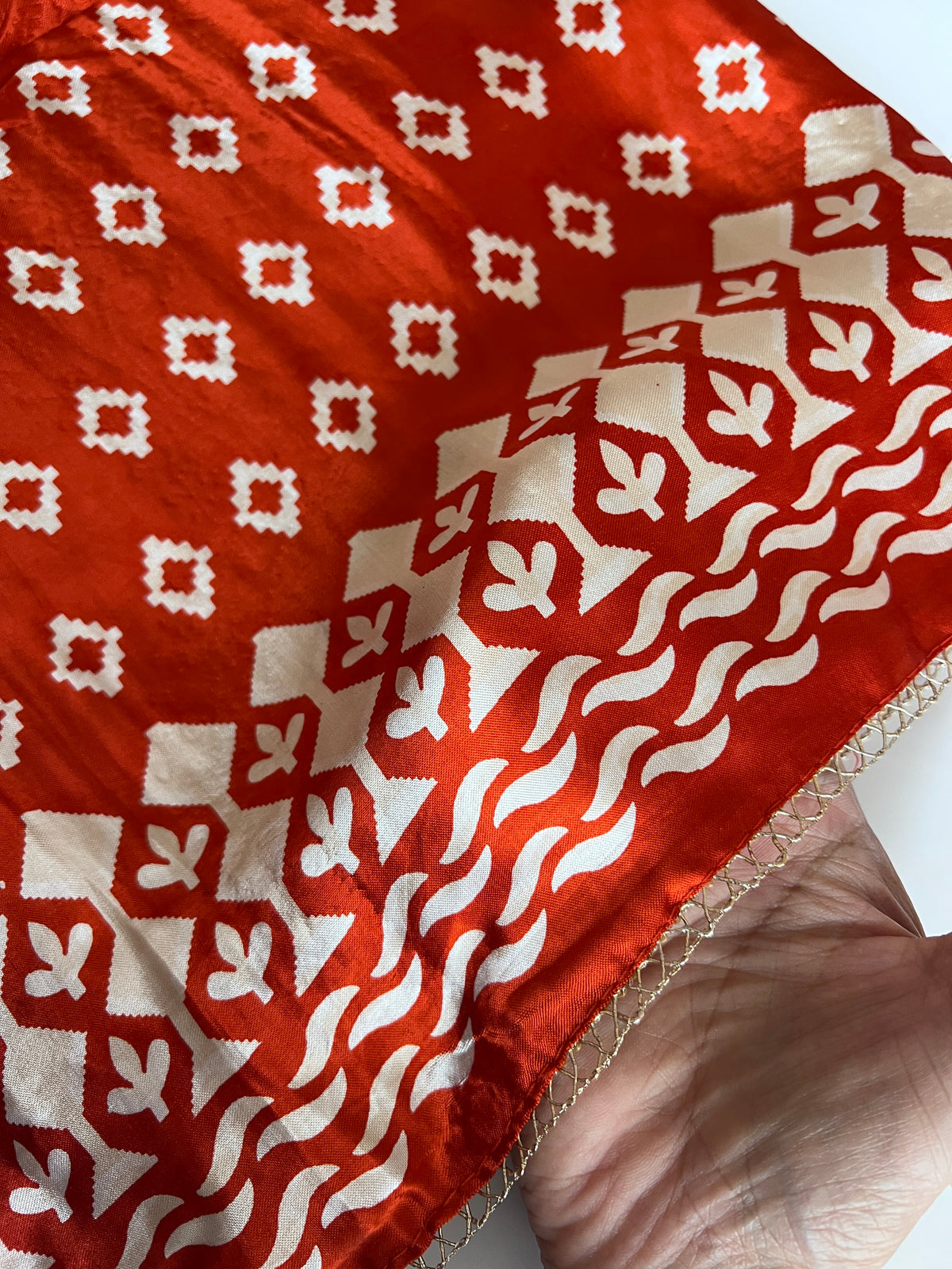 Orange Gajji Silk With gotta work neck Unstitched suit