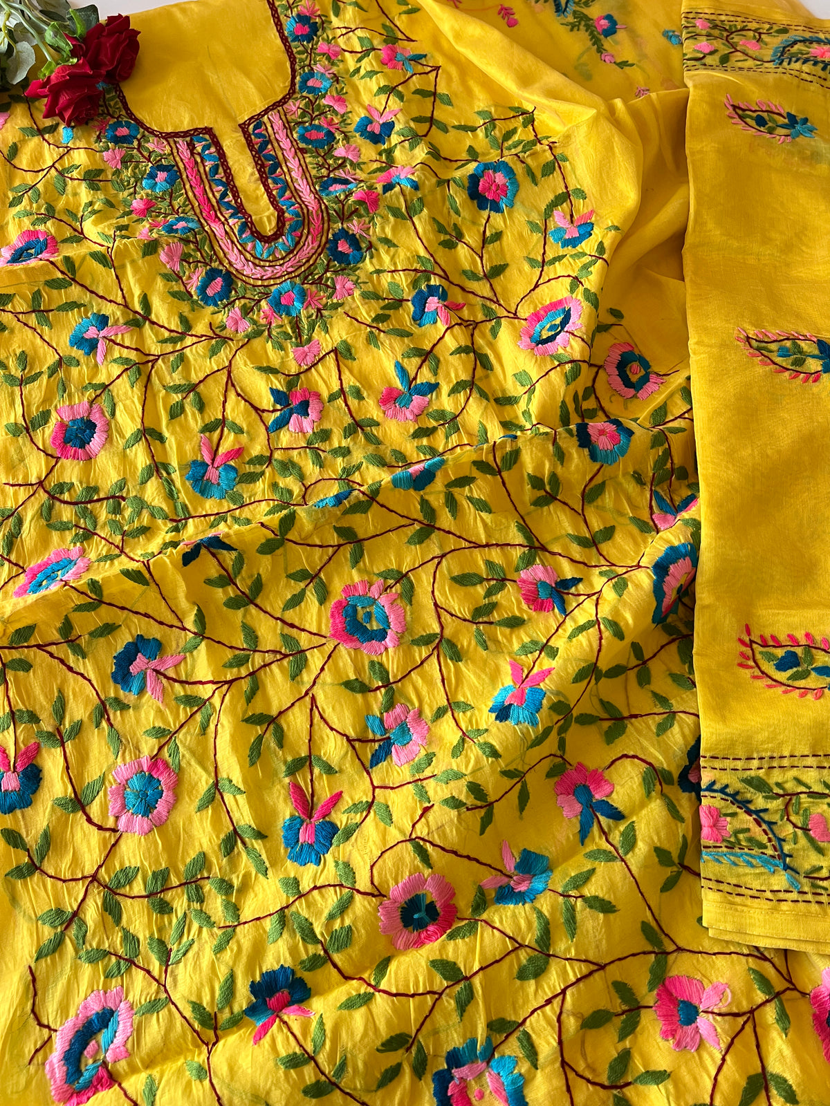 Phulkari embroidery Unstitched suit material