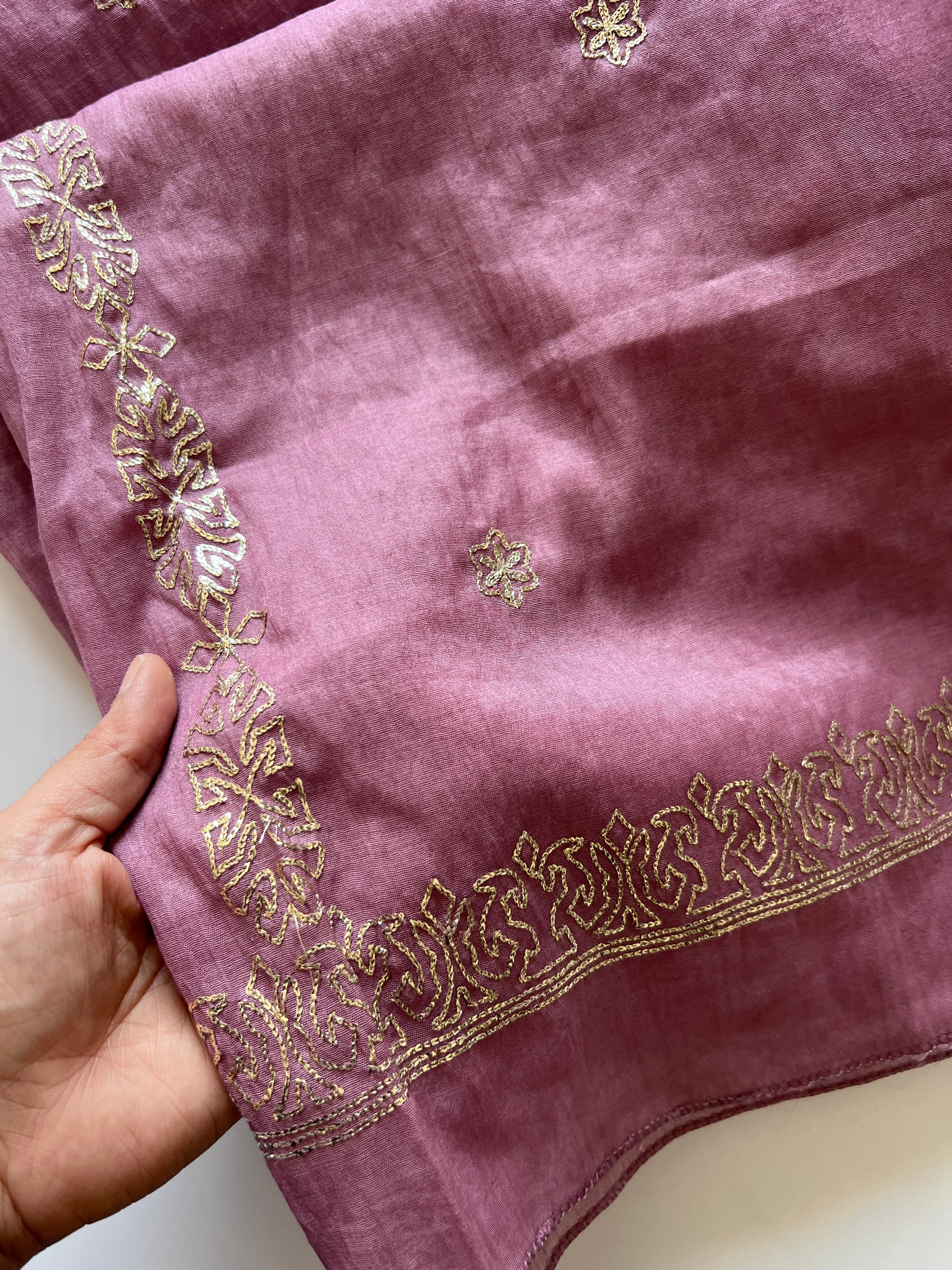 Mul Chanderi dress material unstitched Suit set