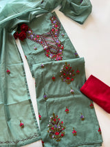 Knot embroidery Unstitched suit material