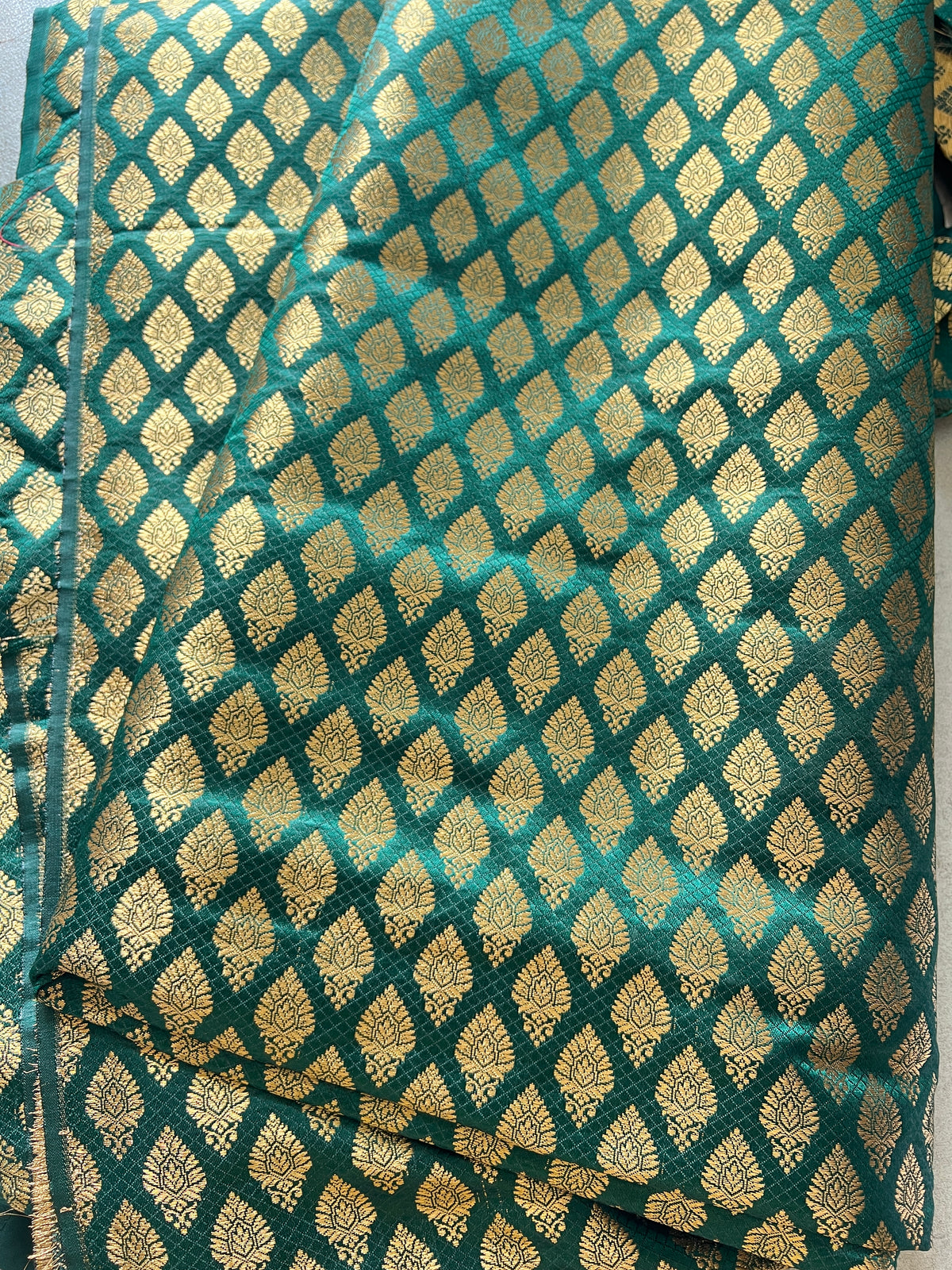 Green Banarasi Brocade fabric
