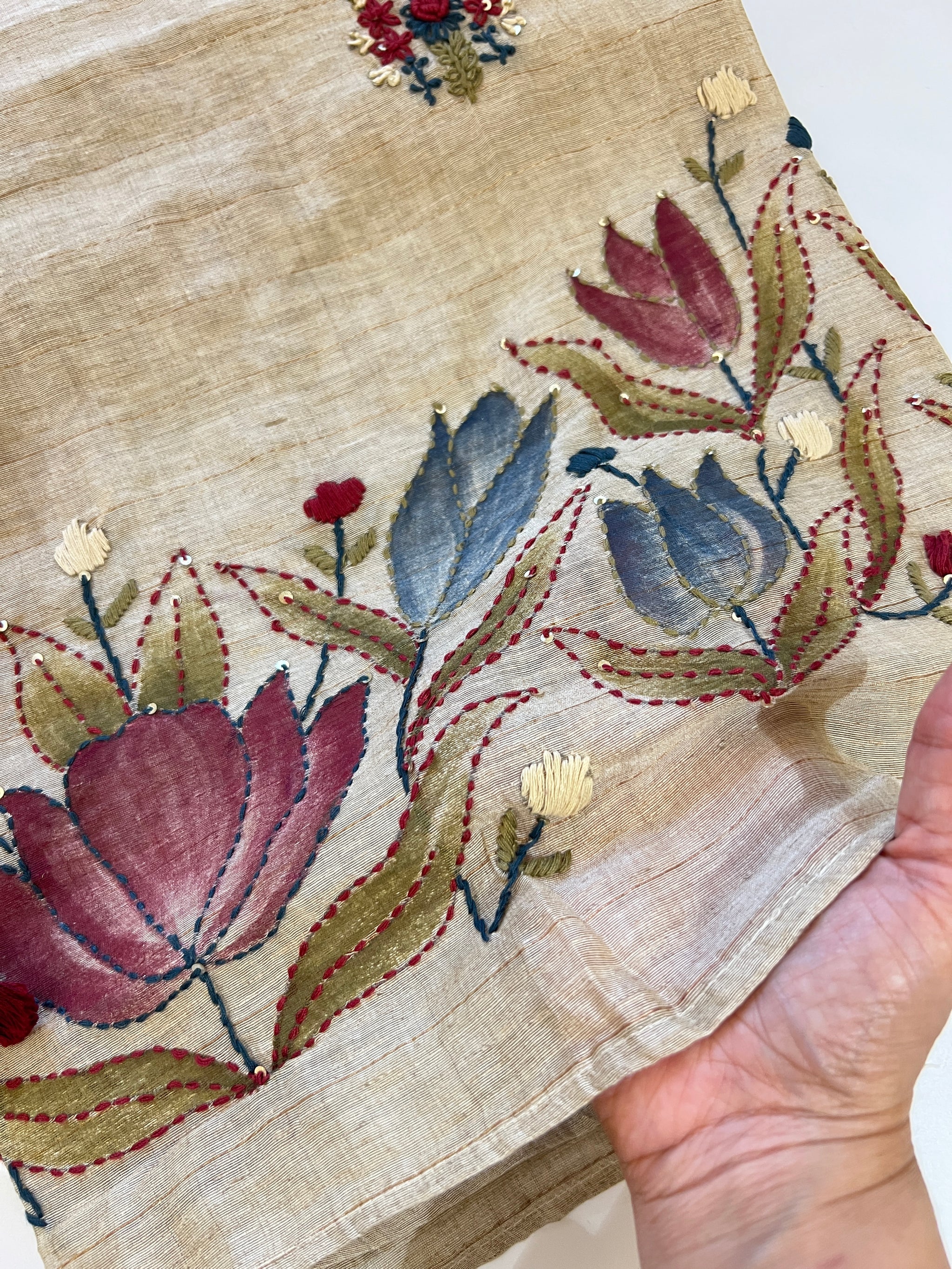 Khadi cotton embroidery Designer Unstitched suit