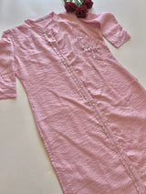 Pink Crush Fabric Kurta with embroidery