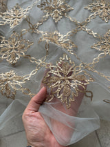 Grey net with Gotta work fabric